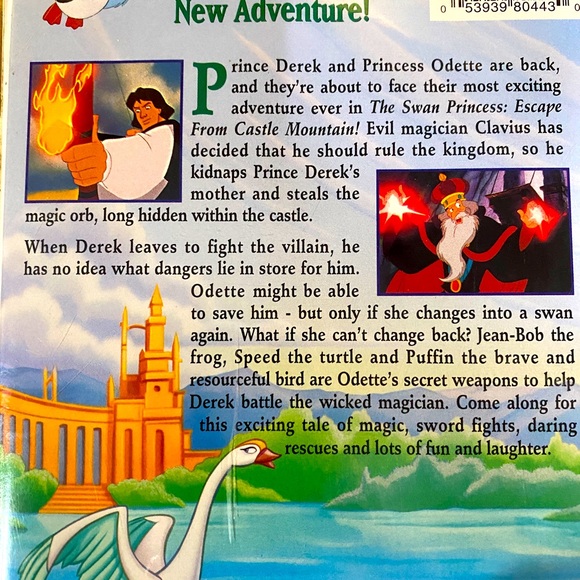 THE SWAN PRINCESS WARNER BROS. VTG 90s ESCAPE FROM CASTLE MOUNTAIN VHS VIDEO - Picture 4 of 13